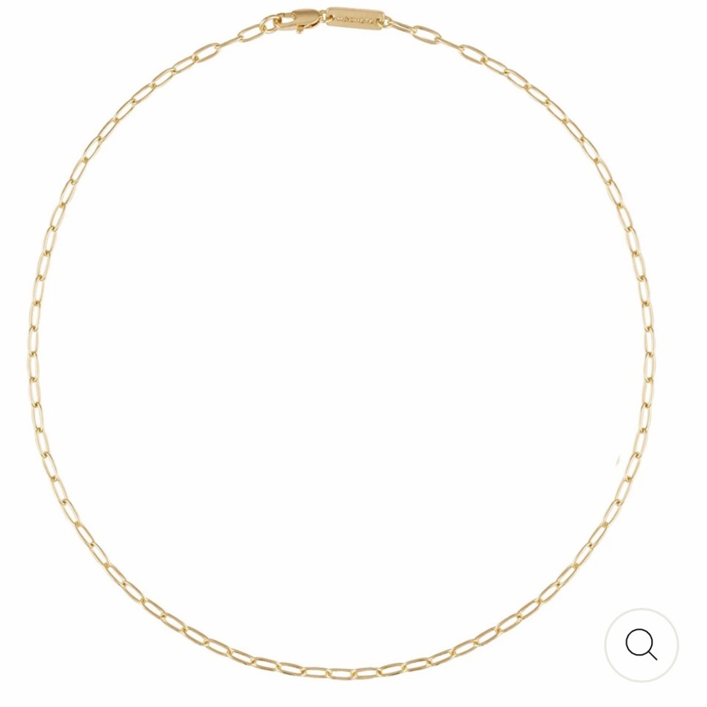 Machete Layering Necklace — Petite Oval Link 16-Inch in 14K Gold Vermeil - Picture 6 of 13